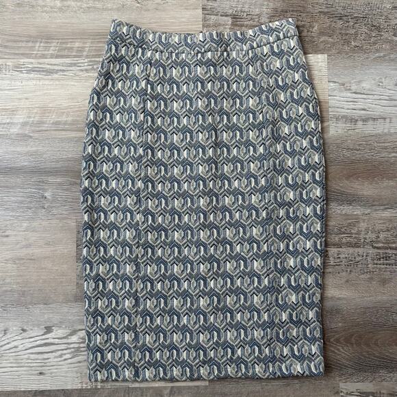 Maeve by Anthropologie Geo Jacquard Metallic Pencil Skirt Size Small - Picture 1 of 9
